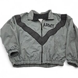 US Army IPFU Training Jacket Grey Black Nylon Windbreaker‎ Small Regular